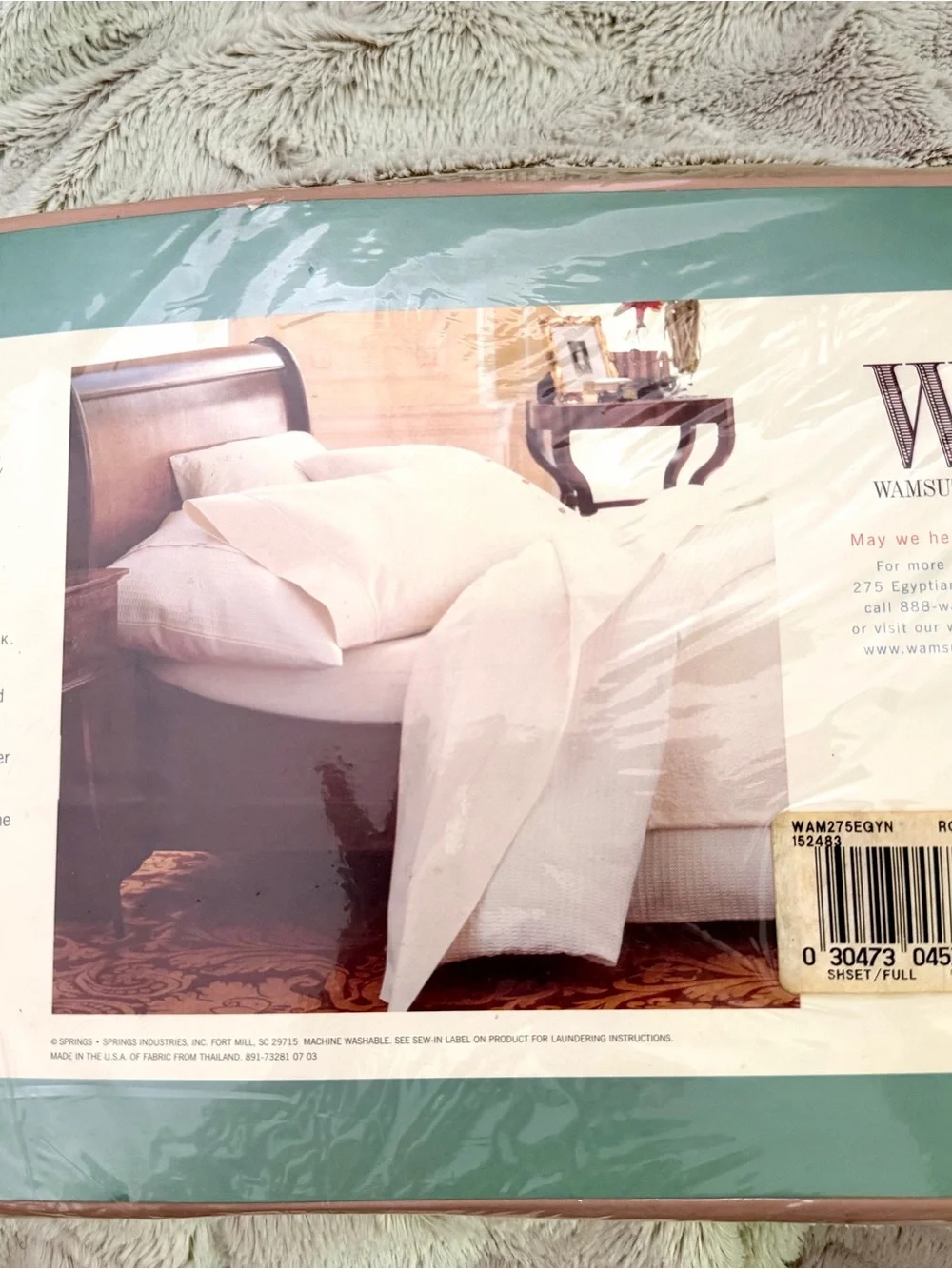 Wamsutta 275 TC Egyptian Cotton Full Sheet Set Pink NIP Vintage NOS